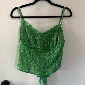 Lulu's Vibrant Green Floral Camisole